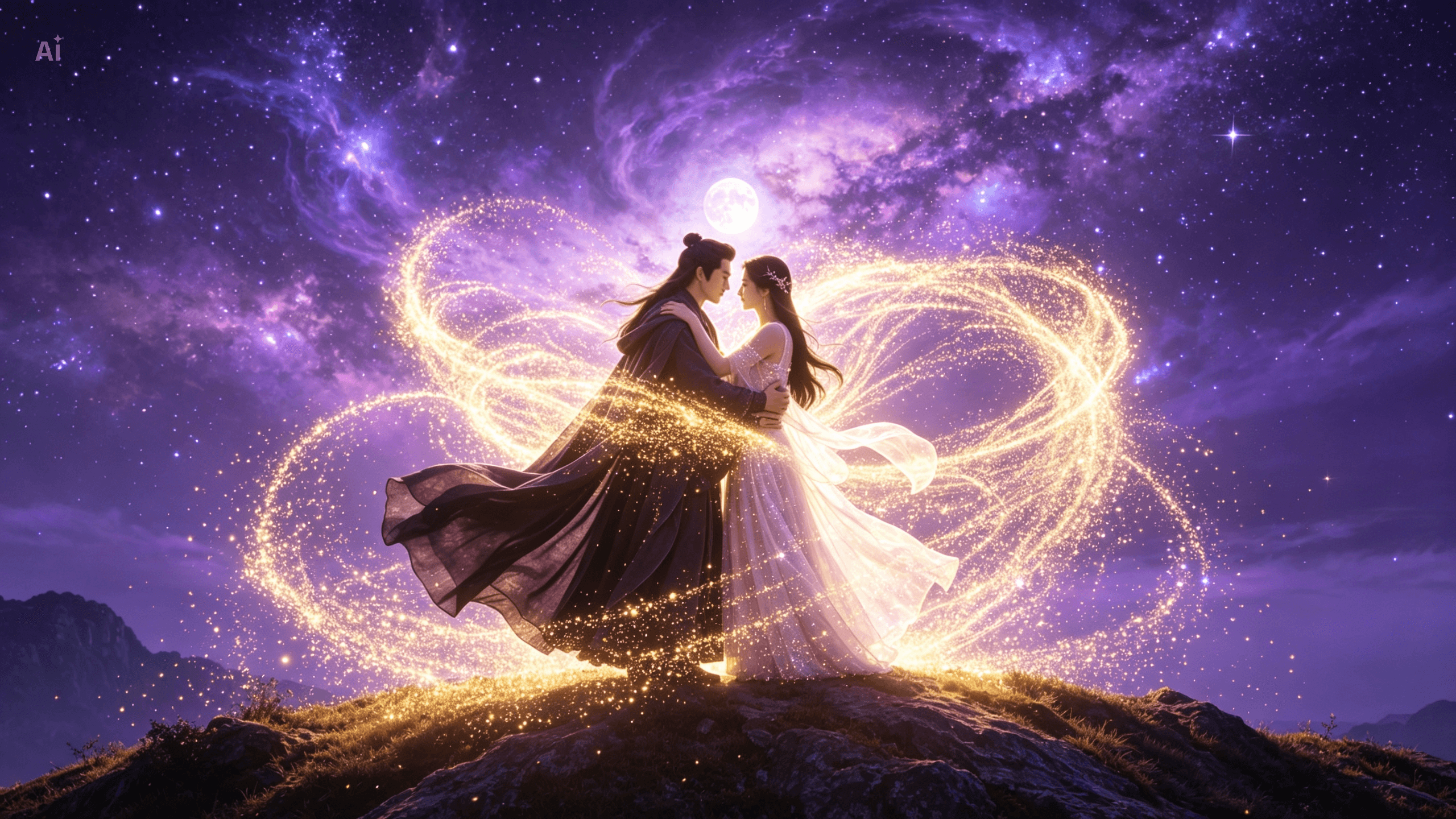 Mystical Soulmate Couple .ic Ultra Detailed No Text